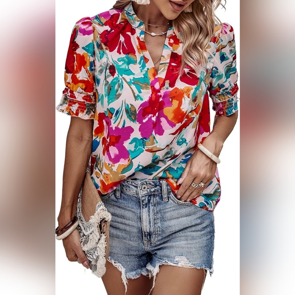 Angashion Women's Floral Blouse